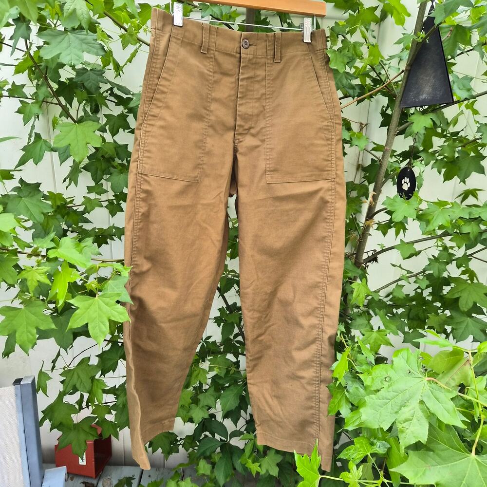 Uniqlo Baker Womens Pants Brown Utility Fatigue Patch Pocket Elastic Waist Sz M